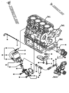  Двигатель Yanmar 4TNV84T-ZXKVA, узел -  Система смазки 