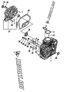  Двигатель Yanmar L70N6CA1T1AAS1, узел -  Блок цилиндров 