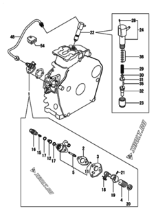  Двигатель Yanmar L70N6CA1T1AAS1, узел -  Топливный насос высокого давления (ТНВД) и форсунка 