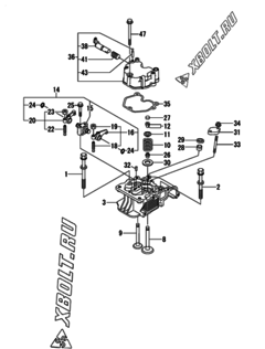  Двигатель Yanmar L100N2FF1Z1AAFV, узел -  Головка блока цилиндров (ГБЦ) 