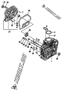  Двигатель Yanmar L70N6FJ1F1HACA, узел -  Блок цилиндров 