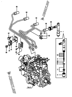  Двигатель Yanmar 4TNV94L-BXPYB, узел -  Форсунка 