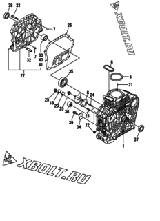  Двигатель Yanmar L100N5EA1C1EAAR, узел -  Блок цилиндров 