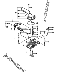  Двигатель Yanmar L100N5EA1C1EAAR, узел -  Головка блока цилиндров (ГБЦ) 