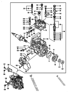  Двигатель Yanmar 4TNV98-IGE, узел -  Топливный насос высокого давления (ТНВД) 