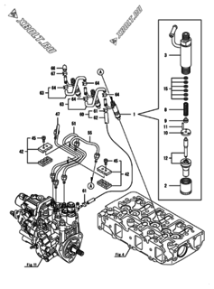  Двигатель Yanmar 3TNV88-BKVA, узел -  Форсунка 