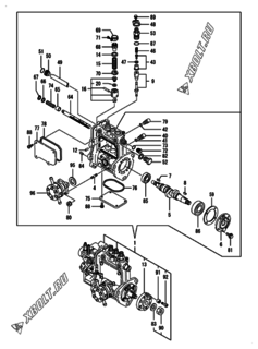  Двигатель Yanmar 3TNV76-GGEA, узел -  Топливный насос высокого давления (ТНВД) 