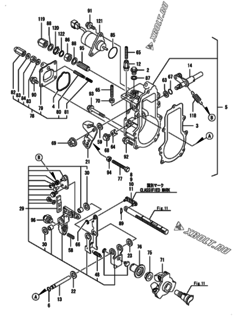  Двигатель Yanmar 3TNV76-GGEA, узел -  Регулятор оборотов 
