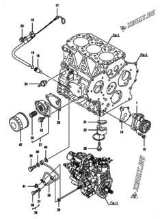 Двигатель Yanmar 3TNV82A-BNIS, узел -  Система смазки 