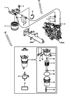  Двигатель Yanmar 3TNV82A-BNIS, узел -  Топливопровод 