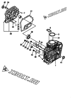  Двигатель Yanmar L100N5EF1C1EAIN, узел -  Блок цилиндров 