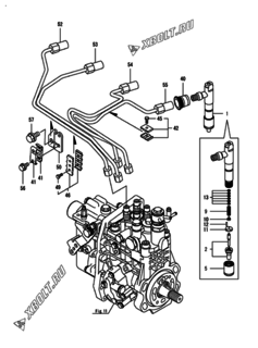  Двигатель Yanmar 4TNV94L-SXGA, узел -  Форсунка 