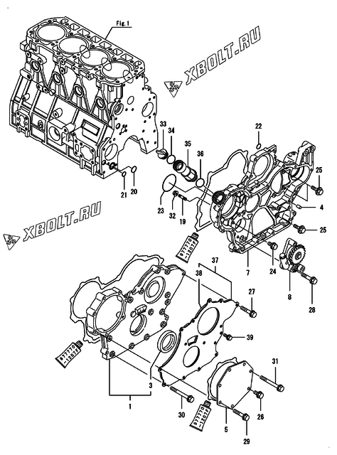  Корпус редуктора двигателя Yanmar 4TNV94L-ZXSDB
