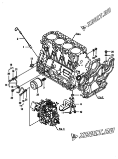  Двигатель Yanmar 4TNV94L-ZXSDB, узел -  Система смазки 