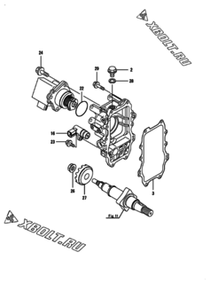  Двигатель Yanmar 4TNV94L-ZXSDB, узел -  Регулятор оборотов 