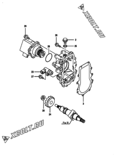  Двигатель Yanmar 4TNV84T-ZMTR, узел -  Регулятор оборотов 