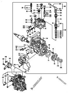  Двигатель Yanmar 4TNV98T-ZXNDI, узел -  Топливный насос высокого давления (ТНВД) 