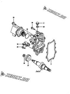  Двигатель Yanmar 4TNV98T-ZXNDI, узел -  Регулятор оборотов 