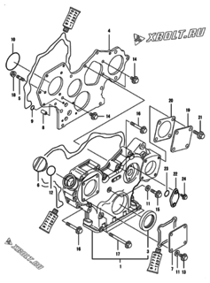  Двигатель Yanmar 3TNV82A-BDTE, узел -  Корпус редуктора 