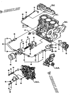  Двигатель Yanmar 3TNV88-BDTE, узел -  Система смазки 