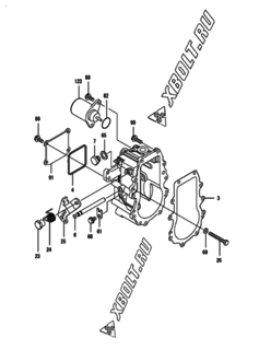  Двигатель Yanmar 3TNV88-BDTE, узел -  Регулятор оборотов 