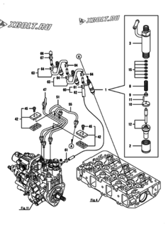  Двигатель Yanmar 3TNV88-BDTE, узел -  Форсунка 
