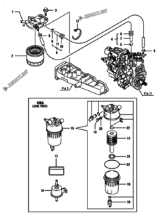  Двигатель Yanmar 3TNV88-BDTE, узел -  Топливопровод 