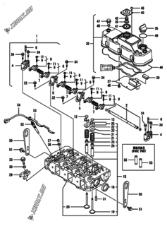  Двигатель Yanmar 3TNV88-BGMF, узел -  Головка блока цилиндров (ГБЦ) 
