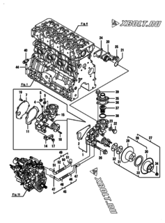  Двигатель Yanmar 4TNV86F-TK, узел -  Система водяного охлаждения 