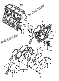  Двигатель Yanmar 4TNV98-ZPJLW, узел -  Корпус редуктора 