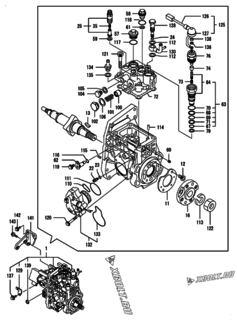  Двигатель Yanmar 4TNV98-ZPJLW, узел -  Топливный насос высокого давления (ТНВД) 