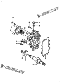  Двигатель Yanmar 4TNV98-ZSJLW, узел -  Регулятор оборотов 
