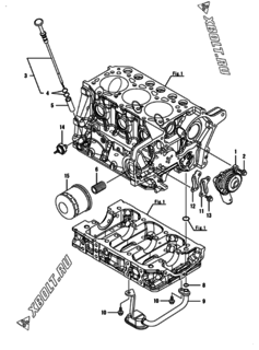  Двигатель Yanmar 3TNM72-AWK, узел -  Система смазки 