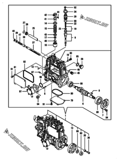  Двигатель Yanmar 3TNM72-AWK, узел -  Топливный насос высокого давления (ТНВД) 