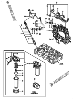  Двигатель Yanmar 3TNM72-AWK, узел -  Форсунка 