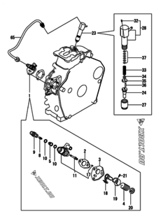  Двигатель Yanmar L48N5SF1F1EARS, узел -  Топливный насос высокого давления (ТНВД) и форсунка 