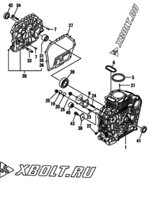  Двигатель Yanmar L100N6FF1Z1JAFT, узел -  Блок цилиндров 