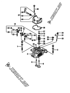  Двигатель Yanmar L100N6FF1Z1JAFT, узел -  Головка блока цилиндров (ГБЦ) 