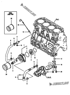  Двигатель Yanmar 4TNV98T-SSU, узел -  Система смазки 