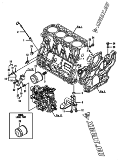  Двигатель Yanmar 4TNV94L-PLK, узел -  Система смазки 