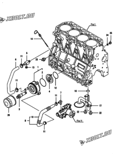  Двигатель Yanmar 4TNV98C-NMS2, узел -  Система смазки 