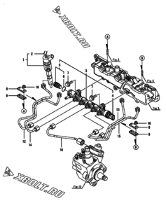  Двигатель Yanmar 4TNV88C-KMS, узел -  Форсунка 