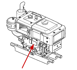 Расположение шильды на двигателе TF