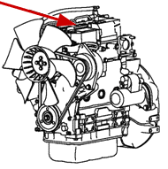 Расположение шильды на двигателе TNE