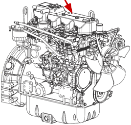 Расположение шильды на двигателе TNV2
