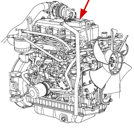 Расположение шильды на двигателе TNV