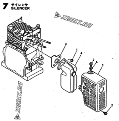  Двигатель Yanmar GE36E-DPKH, узел -  Глушитель 