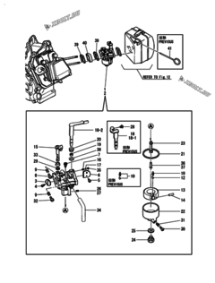  Двигатель Yanmar GA120S, узел -  Карбюратор 