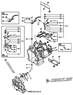  Двигатель Yanmar GA120S, узел -  Регулятор оборотов и прибор управления 