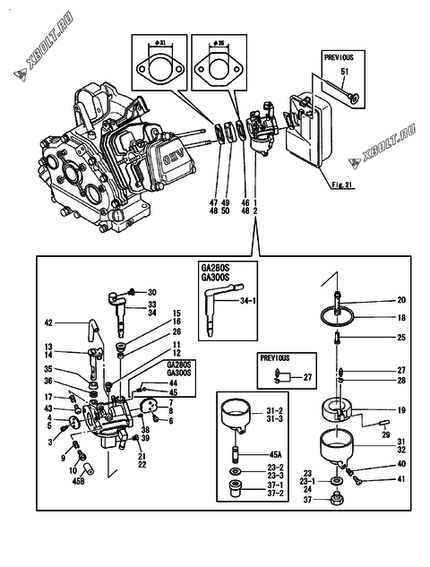  Карбюратор двигателя Yanmar GA300S